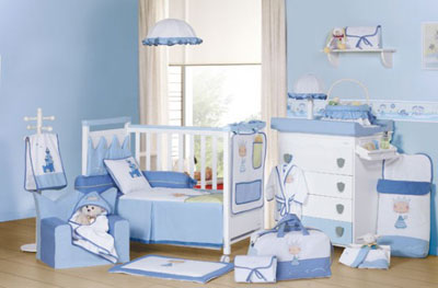 Пример детской комнаты в голубых цветах